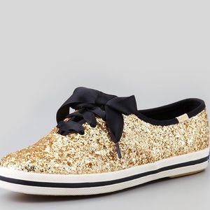 Kate spade gold sparkle keds